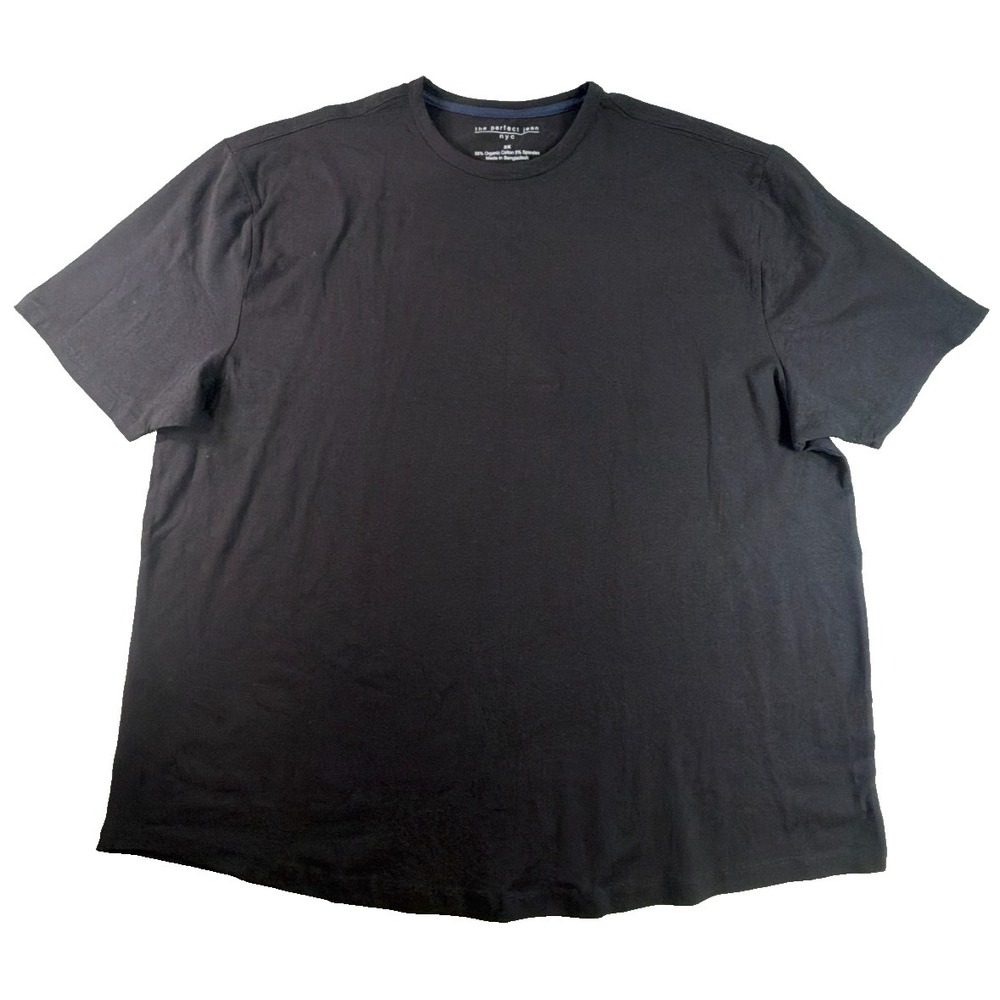 Perfect Jean NYC Black T Shirt Mens 2X Organic Cotton Stretch Crew Neck Tee